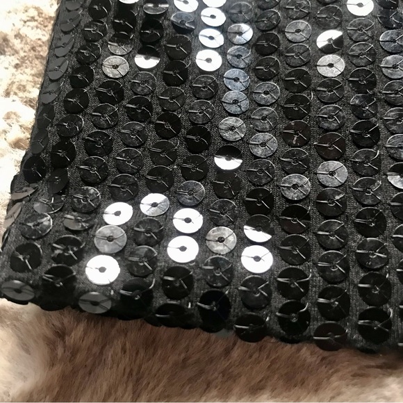 Black Sequin Mini Skirt, barely worn, like new. Lily White brand Y2k glamrock - Picture 2 of 3